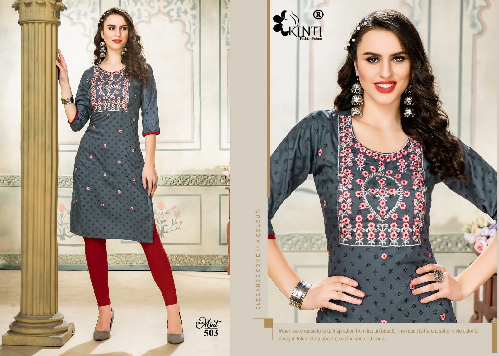 Mint Vol 5 By Kinti Embroidery Kurtis Catalog